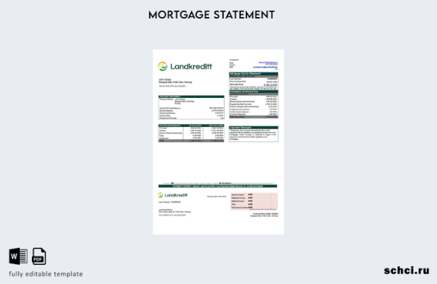 цифровая загрузка Норвегия Landkreditt Bank выписка по ипотечному кредиту шаблон